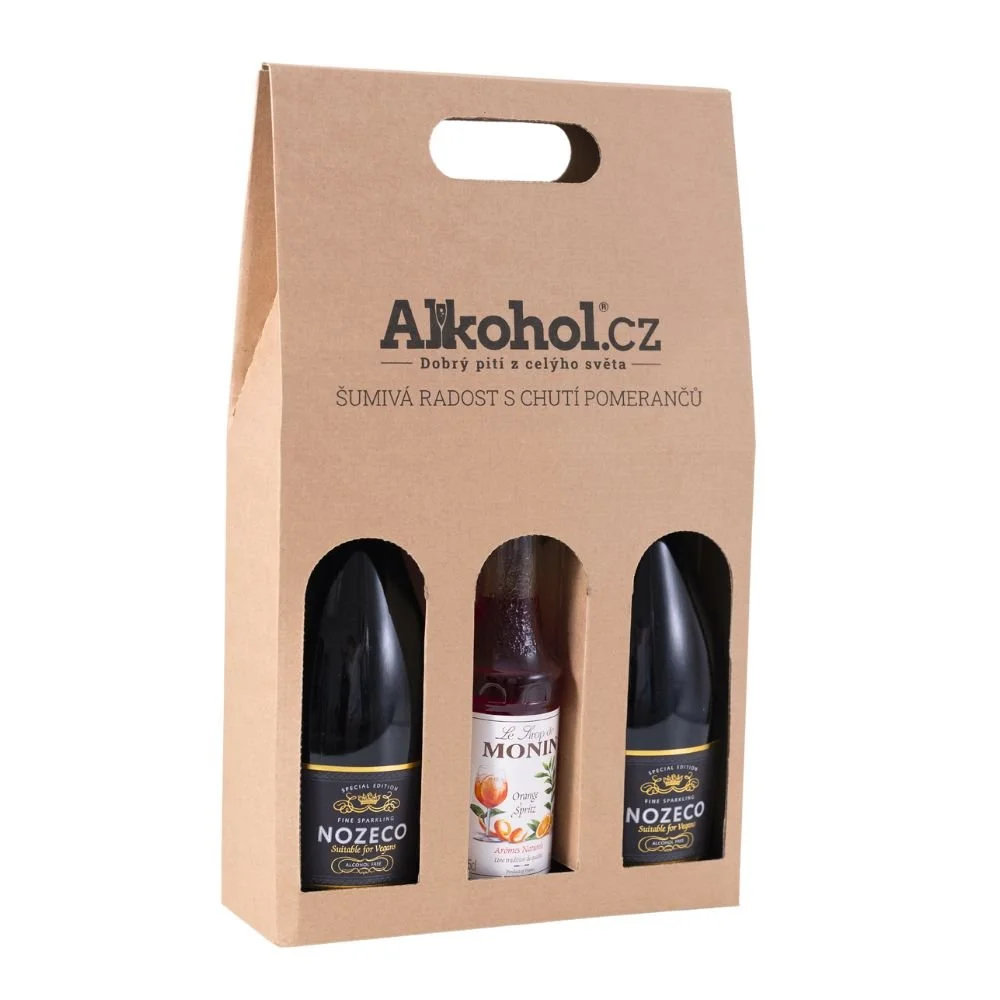 Nealko Spritz set Nozeco Spumante 2×0,75l 0% GB + 1x0,25l Monin Orange Spritz