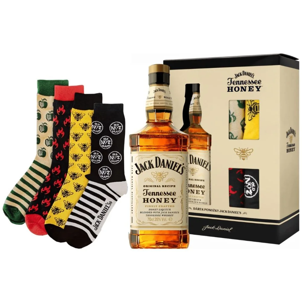 Jack Daniel's Honey + 4x Ponožky 0,7l 35% GB