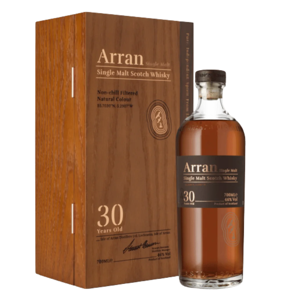Arran 30y 0,7l 46% Dřevěný box / Rok lahvování 2026