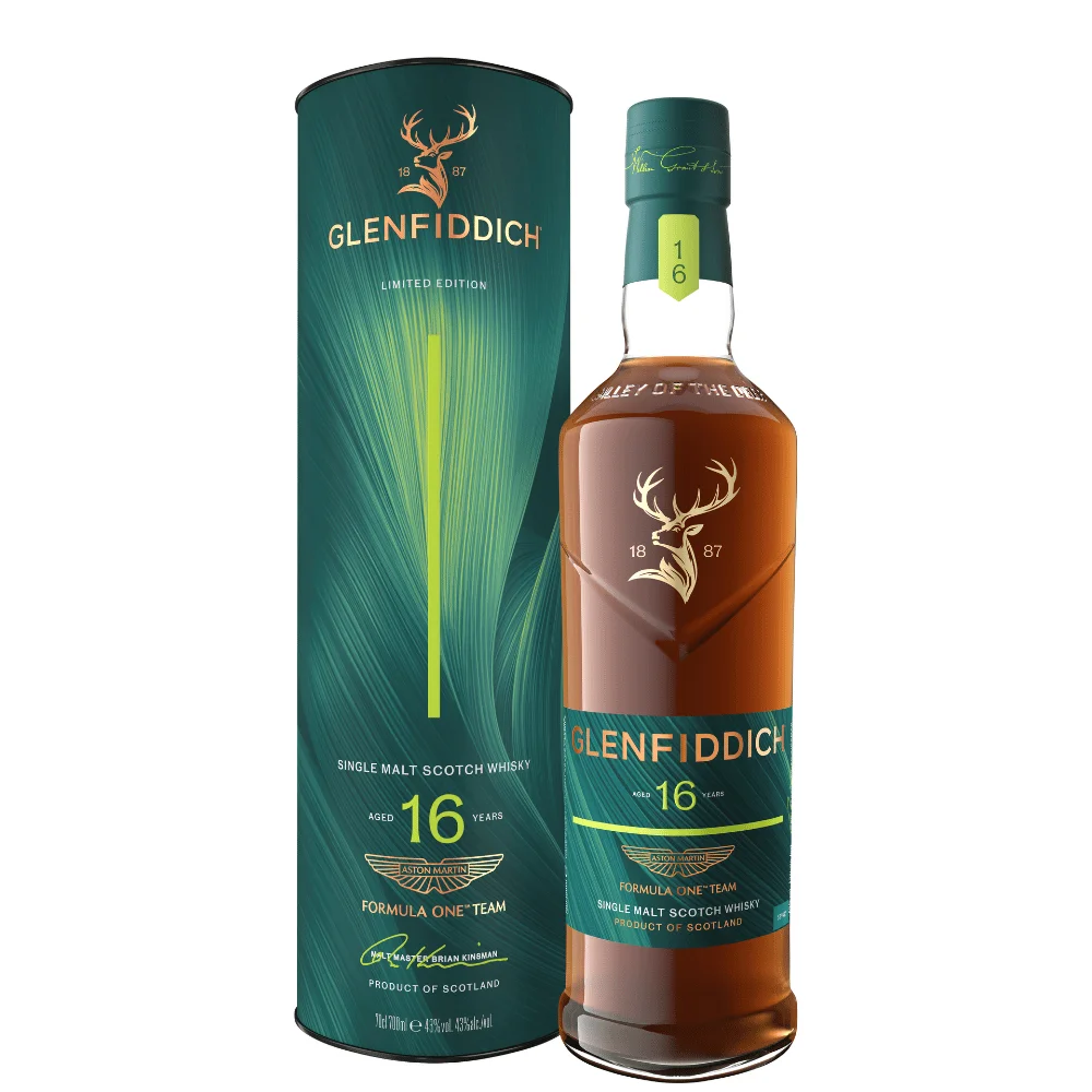 Glenfiddich & Aston Martin Formula One™ Team 16y 0,7l 43% L.E. Tuba / Rok lahvování 2026