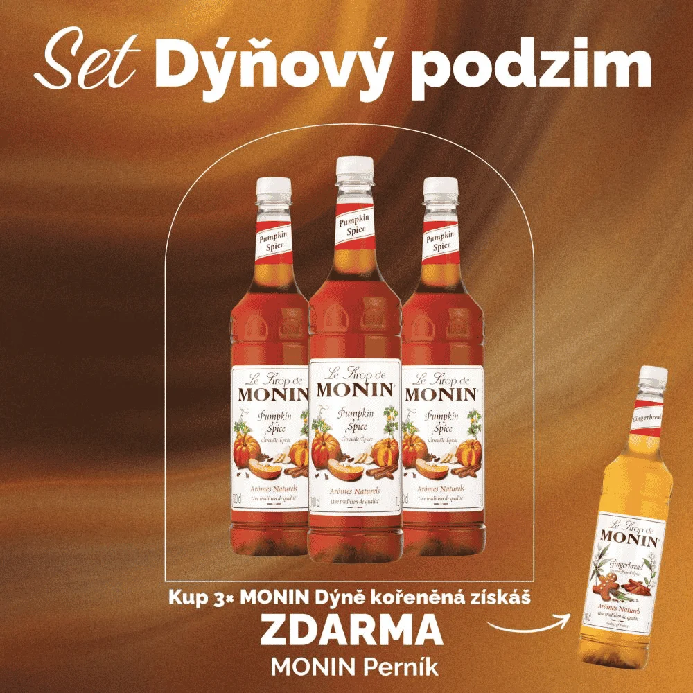 Set MONIN Dýňový podzim 3x1l Dýně kořeněná 1x Perník zdarma 1l